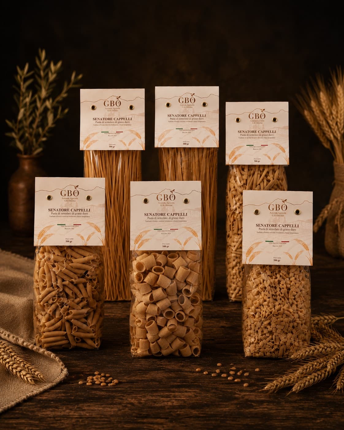 I sei formati di pasta Senatore Cappelli